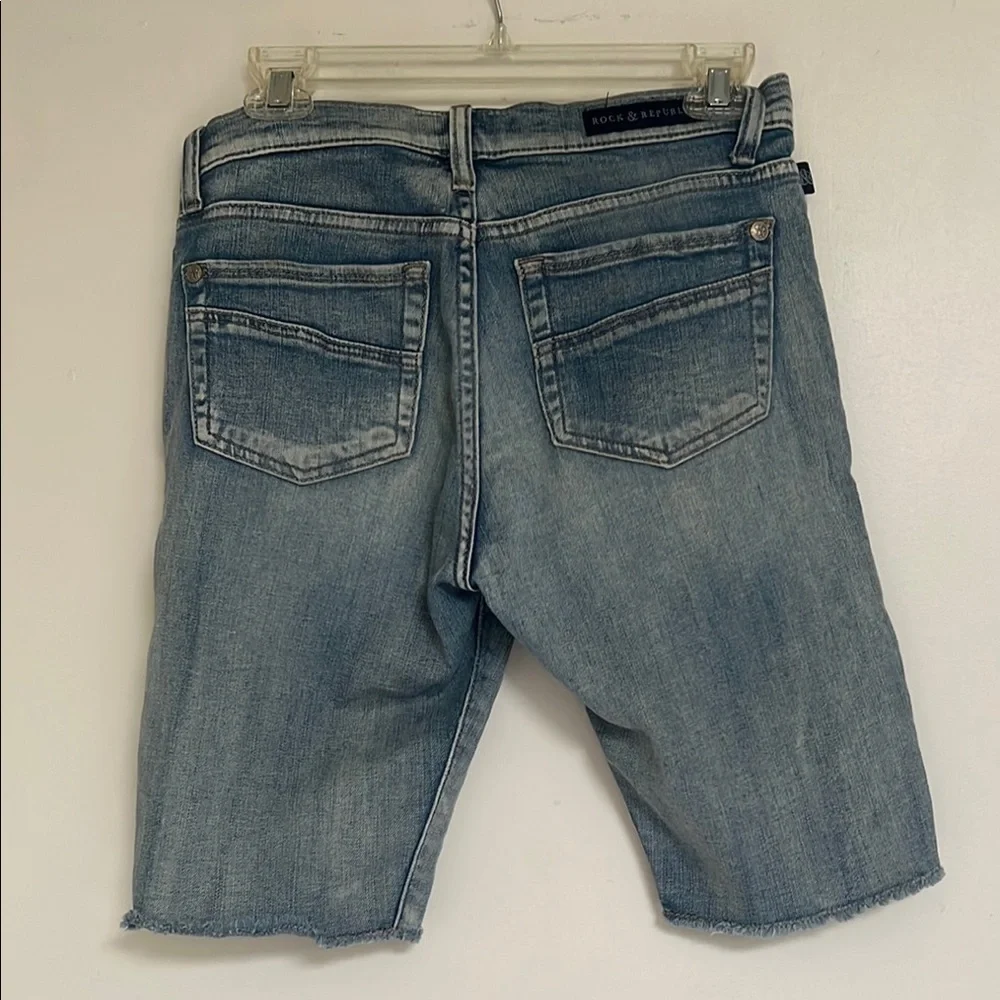 Rock & Republic Faded Blue Denim Cutoff Shorts 8
